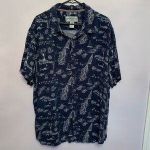 Jimmy Buffet Margaritaville nautical button up